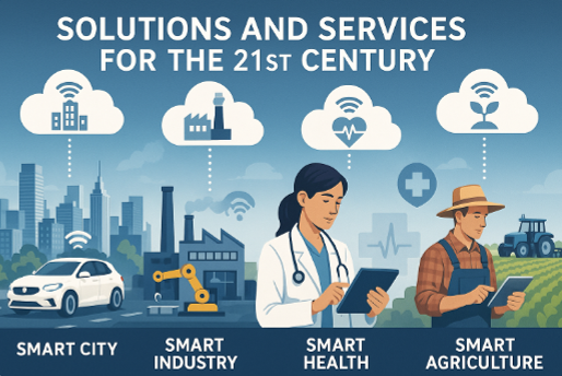 Solutions and Services for the 21 century IoT Smart City, Smart Industry, Smart Health and Smart Agriculture
